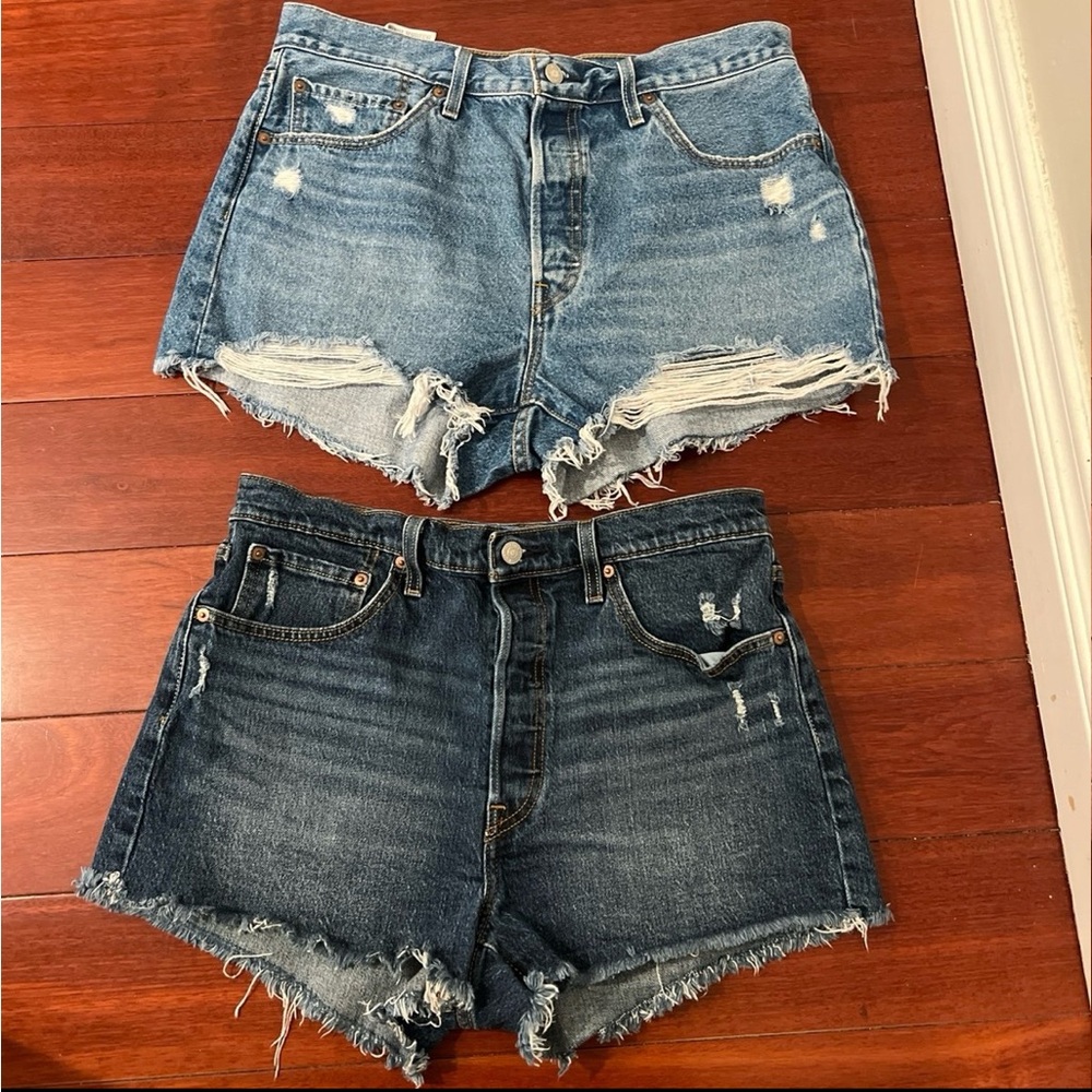 Levi 501 Distressed Denim Shorts Bundle